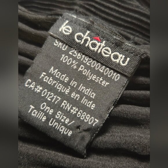 Le Château Black Pleated Chiffon Scarf – Elegant Lightweight Evening Wrap - Picture 9 of 9